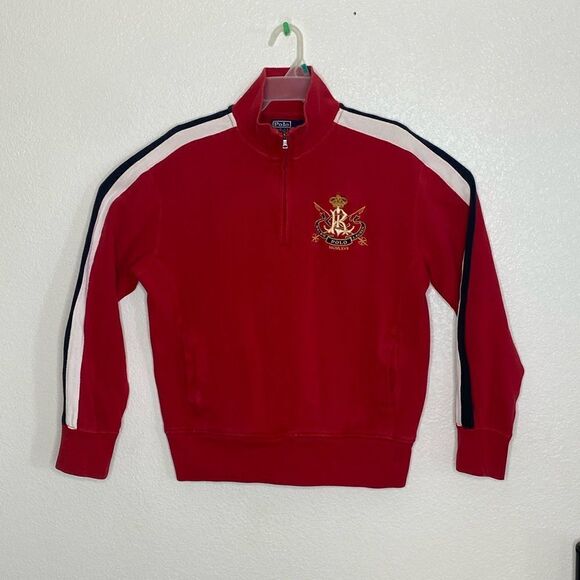 POLO Ralph Lauren Men’s 1/4 Zip Pullover Red Sweatshirt Size M - Picture 1 of 5